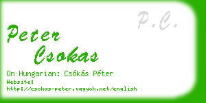 peter csokas business card