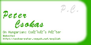 peter csokas business card